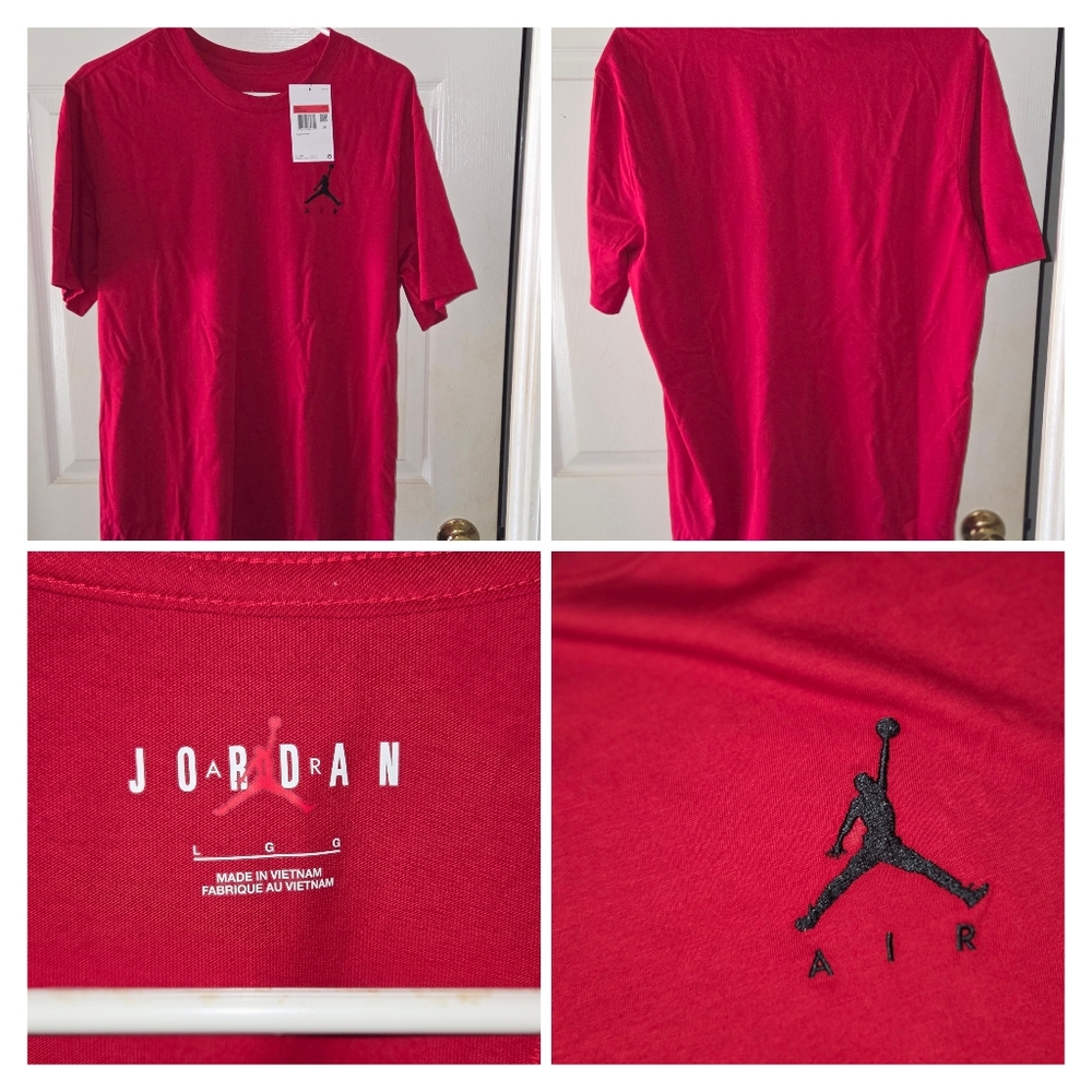 New Nike Jordan Jumpan Air T-shirt Size Large Red / Black New With Tag